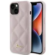 Guess Quilted Metal Logo Case Aizsargapvalks Priekš Apple iPhone 15 Guhcp15Spsqsqsp