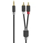Kabelis Nedis Aux 3.5Mm - 2X Rca 0.5M Cabw22200At05