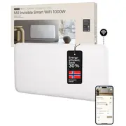 Paneļveida sildītājs ar 1000 W jaudu un Wifi vadību telpām līdz 1216 m² Ipx4 balts Pa1000Wifi4 Mill