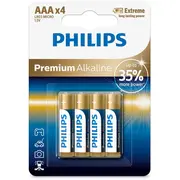 Philips baterijas Premium Alkaline Iepakojumā 4 gab, Aaa Lr03M4B/10