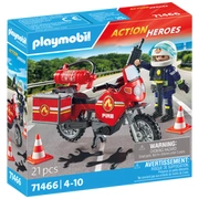 Playmobil Action Heroes Ugunsdzēsēju motocikls un naftas noplūdes incidents 71466 71466P