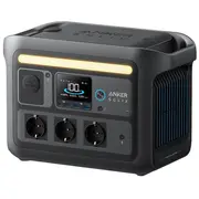 Portatīvā enerģijas stacija 768 Wh 1200 W 3 220V rozetes 2 Usb-C Usb Led lukturis Melna A1755311 Anker Solix