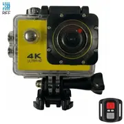 Riff Spk-1 Ultra Hd 4K 16Mpix Wi-Fi Sporta Kamera ar 2 Lcd Pulti Amp 8X Fiksācijas komplektu Dzeltena Rf-Spk1-Yellow