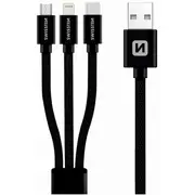 Swissten Textile Universal 3In1 Usb-C / Lightning Data Mfi Mircousb kabelis 1.2M 72501101