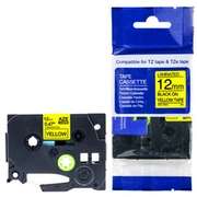 Tz2-S631 uzlīmju lente Strong melns uz dzeltena, 12Mm Analogs tzeS631