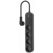 Viedā Rozete Gembird Smart Power Strip with Usb Charger 4 Sockets Black Tsl-Ps-S4U-01