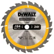 Zāģripa Construction 184X16Mm 24T Dt1939-Qz Dewalt