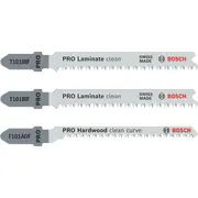 3 figūrzāģa asmeņi laminātam, T-Kāts, kompl., Figūrzāģiem Pro Laminate Komplekts, 2608636429, Bosch 2608636429
