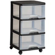 Atvilktņu sistēma ar 3 atvilktnēm 20L Drawer System 37X39X61Cm melna/caurspīdīga 0806772146