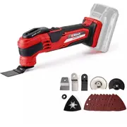 Bezvadu multifunkcionālais instruments, Einhell, 4465160, 18V, 12 stiprinājumu, komplektā ar smilšpapīru un zāģa asmeņiem 4465160