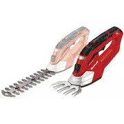 Bezvadu zāles un krūmu šķēres, Einhell, 3410401, 12V, teleskopiska rokturis, lāzera griezti asmeņi 3410401