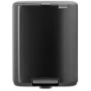 Brabantia atkritumu tvertne ar pedāli, 12L, Matt Black 238000