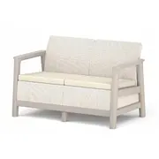 Dārza dīvāns divvietīgs Scandi Linea 2 Seater Sofa oļu pelēks/gaiši bēšs 29214640Eco