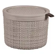 Groziņš ar vāciņu Jute apaļš 2L Oslash17X13Cm bēšs  0801903382