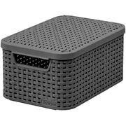 Kaste ar vāku Style S 29,1X19,8X14,2Cm tumši pelēka 0803617308
