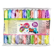 Radošais komplekts Modelēšanas mīkla Lēkājošais plastilīns 24 krāsas  Etc70132