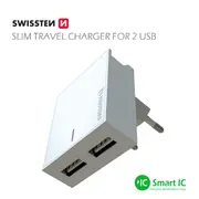 Swissten Premium Tīkla Lādētājs 2X Usb 3А 15W Sw-3A15W-Wh