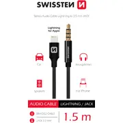 Swissten Textile Audio Adapteris Lightning / 3,5 mm 1.5M 73501213