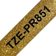 Tze-Pr851 uzlīmju lente melns uz premium zelta 24Mm Tzepr851