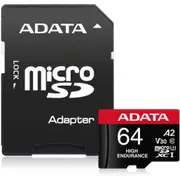 Atmiņas karte Adata High Endurance microSDXC 64Gb Uhs-I Ausdx64Gui3V30Sha2-Ra1