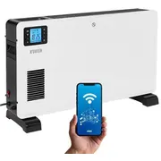 Elektriskais konvektora sildītājs 2300 W ar Tuya Wifi viedo vadību Lcd displeju un pulti 832240 cm balts Ch9099 Noveen