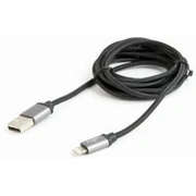 Gembird cotton braided Usb Lightning 1.8M Black Ccb-Musb2B-Amlm-6