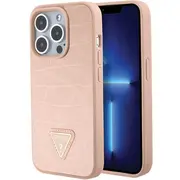Guess Croco Triangle Logo Aizsargapvalks Priekš Apple iPhone 15 Pro Guhcp15Lpcrthcp