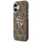 Guess Pu Leather 4G Metal Logo Gold Frame Case Aizsargapvalks priekš iPhone 17 / brūns Guhcp17S4Gmgcbr