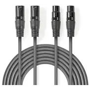 Kabelis Nedis 2X Xlr M - F 1.5M Coth15030Gy15
