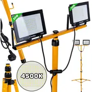Led prožektors ar teleskopisko statīvu, 2X50W, neitrāli balts 4500K, K02054, Keltin K02054