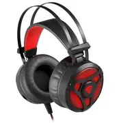 Natec Genesis Neon 360 Spēļu Austiņas Datoram Ar Mikrofonu / Led Vibration Melnas-Sarkanas Nsg-1107
