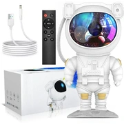 Riff QuotZvaigžņotais astronautsquot nakts lampa - Led projektors ar tālvadības pulti / taimeri un magnētisku galvu 360 rotāciju Rf-Ast-910