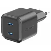 Swissten Gan Pd 2X Usb-C Tīkla Lādētājs 20W 22070510