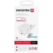 Swissten Gan Travel Charger Tīkla Lādētājs Usb-C 65W 22037020
