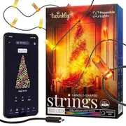 Ziemassvētku eglītei un dekoram viedā Led gaismas virtene 6M Candies sveces formas 100 Rgb diodes caurspīdīgs vads Usb-C Twkc100Rgb-T Twinkly
