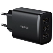 Baseus Ccxj020101 Kompakts ātrās uzlādes lādētājs 3X Usb 17W Black