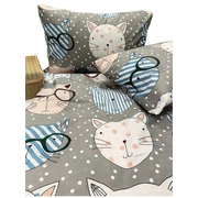 Bērnu gultas veļas komplekts Cats grey