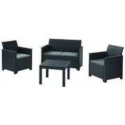 Dārza mēbeļu komplekts Elodie 2 Seater Sofa Set ar galdiņu Classic pelēks 29209485939
