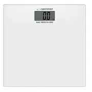 Elektroniskie vannas svari 180 kg 100 g precizitāte Lcd displejs rūdīta stikla platforma balti Ebs002W Esperanza