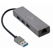 Gembird Usb Am Gigabit Tīkla adapteris / 3 portu 3.0 Hubs A-Amu3-Lan-01
