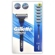 Gillette Mach3 Sport Skūšanās Skuvekļa Komplekts  6 Rezerves Asmeņi 8700216090216