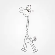 Gulta Safari Giraffe balta Klupś-Hen