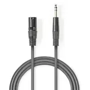 Kabelis Nedis Xlr M - 6.35Mm 5M Coth15100Gy50