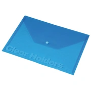 Mape-Aploksne ar pogu Panta Plast Pp, A4 formāts, caurspīdīgi zila 150-02234