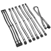 Psu kabeļu pagarinātāji Kolink Core Pro Braided Cable Extension Kit 12V-2X6 Type 1 - Jet Black/ White Corepro-Ek-12Vt1-Bwh