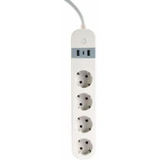 Viedā Rozete Gembird Smart Power Strip with Usb Charger 4 Sockets White Tsl-Ps-S4U-01-W