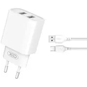 Xo Ce02C Mobilo telefonu lādētājs 2Xusb 2.1A  Micro Usb kabelis 1M Ce02Cmicro