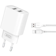 Xo Ce02C Mobilo telefonu lādētājs 2Xusb 2.1A  Type-C kabelis 1M Ce02Ctypec