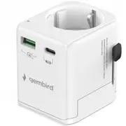 Adapteris Gembird Grounded Universal Travel Adapter 20W Tpa-Eu1A1C20-01-W