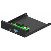 Adapteris Gembird Internal 3.5 Front Pc Panel Usb 3.1 Type-A  Type-C Port Black Fdi3-U3C-01